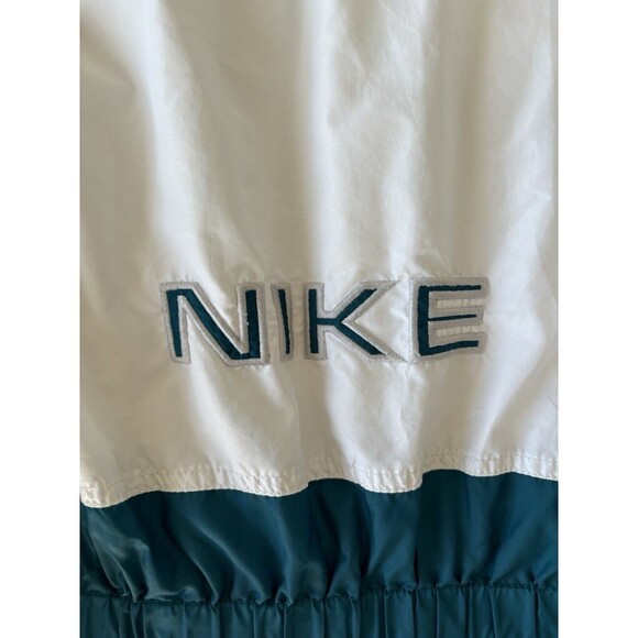 Vintage Nike Jacket Womens Small Windbreaker Teal Blue White Running Workout Zip - Picture 5 of 10